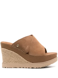Women UGG Braided Wedge-heel Sandals
