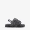 Ugg Fluff Yeah Logo-strap Sheepskin Sandals 7-9 Years