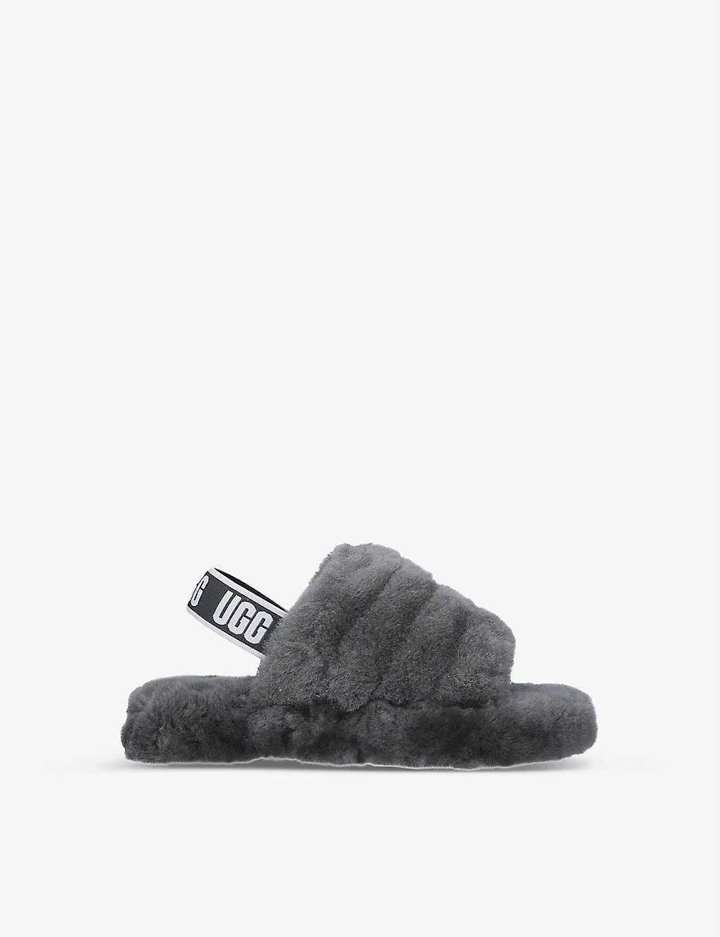 Ugg Fluff Yeah Logo-strap Sheepskin Sandals 7-9 Years 3 Ugg Fluff Yeah Logo-strap Sheepskin Sandals 7-9 Years