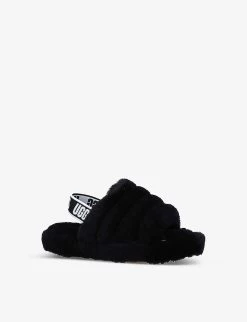Ugg Fluff Yeah Sheepskin Slides 6-10 Years 8 Ugg Fluff Yeah Sheepskin Slides 6-10 Years -Ugg R03809672 BLACK ALT02