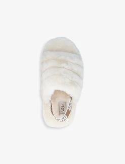 Ugg Fluff Yeah Logo-strap Sheepskin Sandals 7-10 Years -Ugg R03809673 BEIGE ALT02