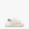Ugg Fluff Yeah Logo-strap Sheepskin Sandals 7-10 Years -Ugg R03809673 BEIGE M