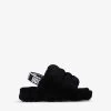Ugg Fluff Yeah Logo-strap Sheepskin Sandals 6-12 Years -Ugg R03850300 BLACK M