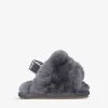 Ugg Fluff Yeah Logo-strap Sheepskin Sandals 2-5 Years -Ugg R03850322 GREY M