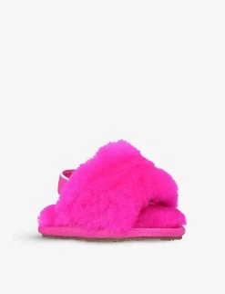 Ugg Fluff Yeah Sheepskin Slides 0-12 Months -Ugg R03850323 FUCHSIA ALT02