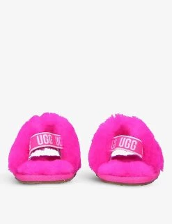 Ugg Fluff Yeah Sheepskin Slides 0-12 Months -Ugg R03850323 FUCHSIA ALT03
