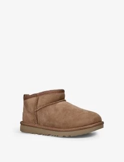 Ugg Classic Ultra Mini Sheepskin Ankle Boots 7-9 Years -Ugg R03955902 BROWN ALT02