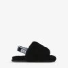 Ugg Fluff Yeah Logo-strap Sheepskin Sandals 2-7 Years -Ugg R03955903 BLACK M