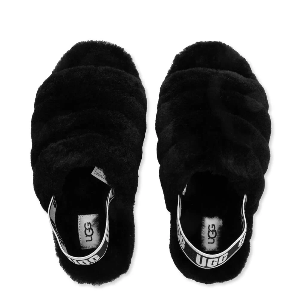 Ugg Kids Fluff Yeah Slide - Black 4 Ugg Kids Fluff Yeah Slide - Black - Image 2