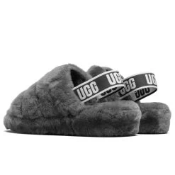 Ugg Women's Fluff Yeah Slide - Charcoal 8 Ugg Women's Fluff Yeah Slide - Charcoal -Ugg UGG Women s Fluff Yeah Slide Charcoal 1095119 CHRC 02