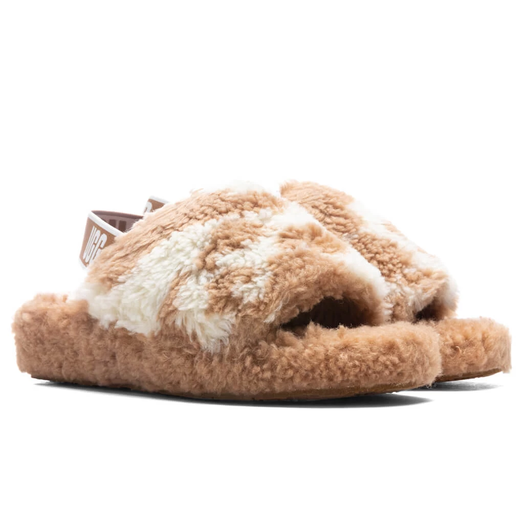 Ugg Women's Fluff Yeah Slide Cow Print - Mesa/Sand 4 Ugg Women's Fluff Yeah Slide Cow Print - Mesa/Sand - Image 2