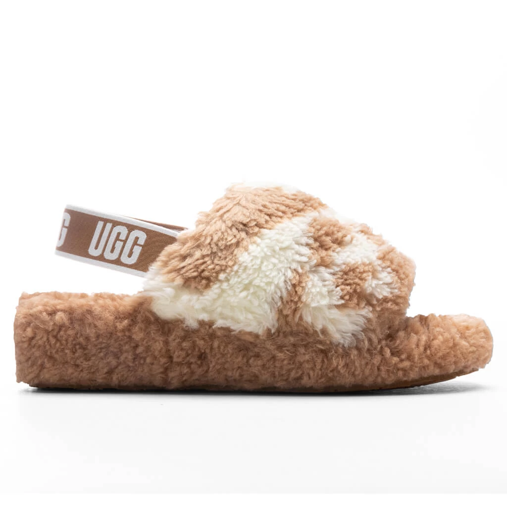 Ugg Women's Fluff Yeah Slide Cow Print - Mesa/Sand 3 Ugg Women's Fluff Yeah Slide Cow Print - Mesa/Sand