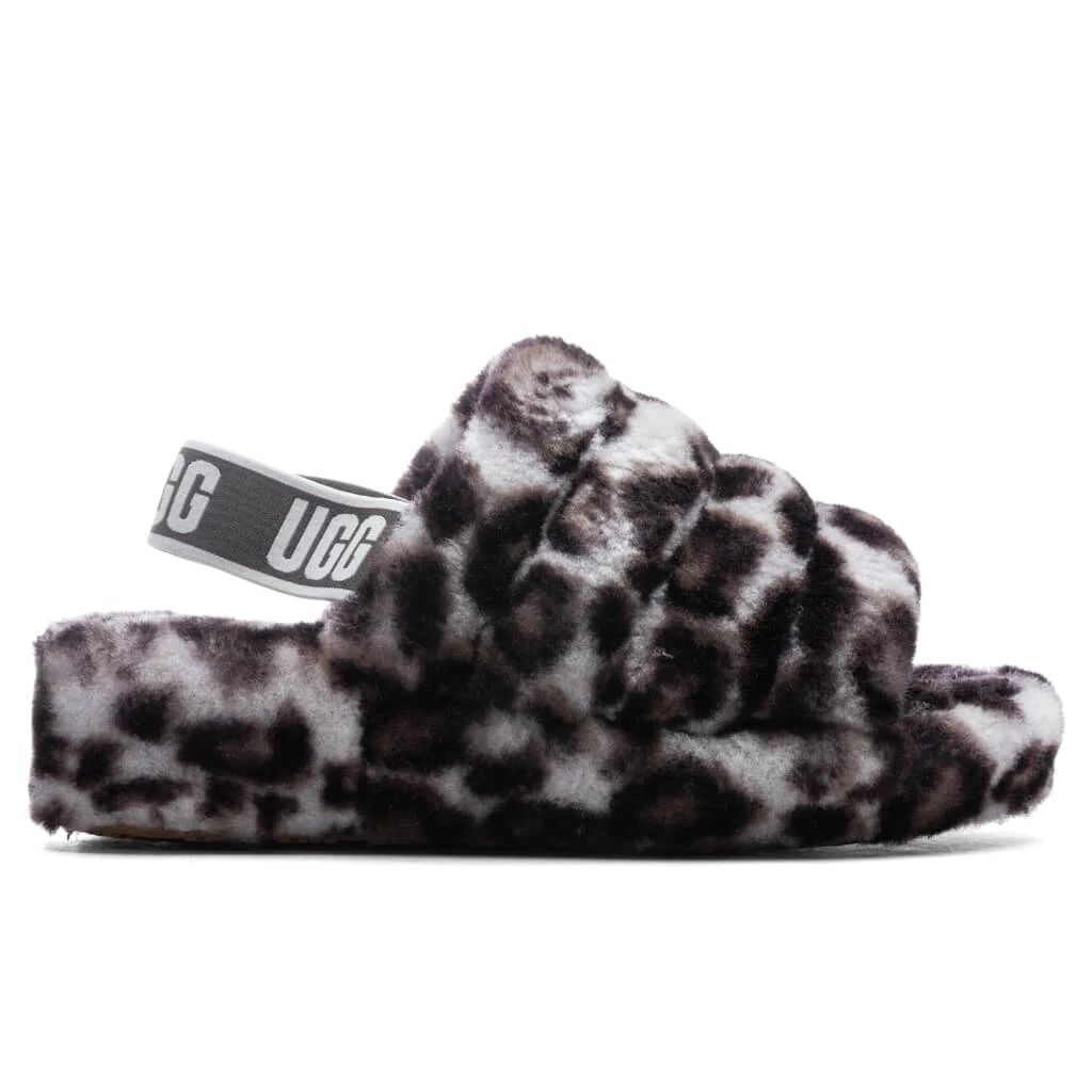 Ugg Women's Fluff Yeah Slide Panther Print - Stormy Grey 3 Ugg Women's Fluff Yeah Slide Panther Print - Stormy Grey