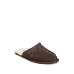 Ugg Men's Suede & Sheepskin Fur Logo Slippers