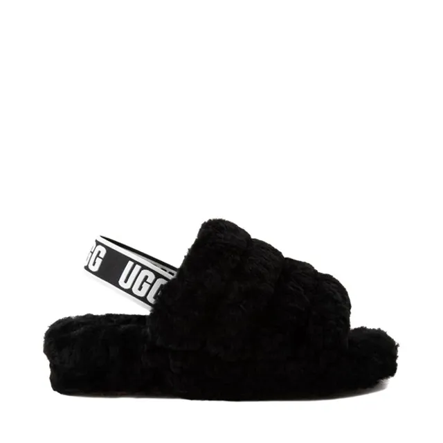 Womens UGG® Fluff Yeah Slide Sandal - Black 4 Womens UGG® Fluff Yeah Slide Sandal - Black - Image 2